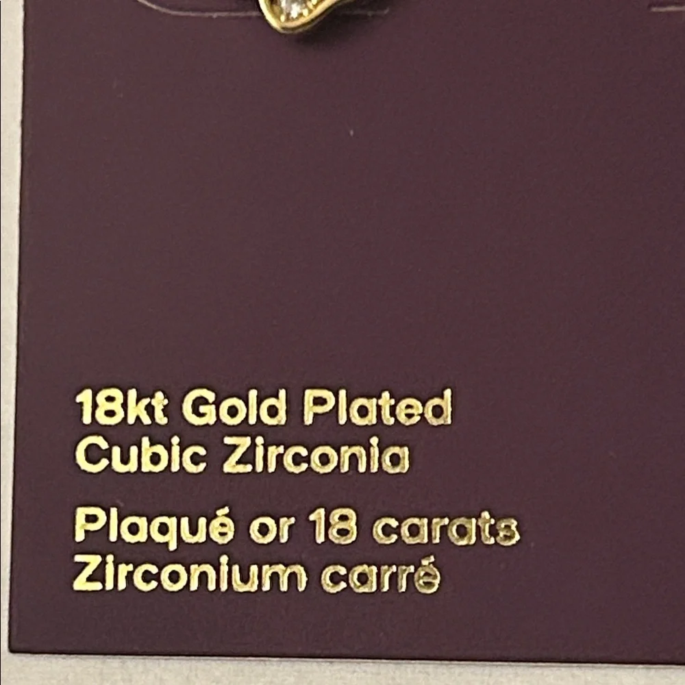 Claire's C Luxe 18Kt Gold Plated Cubic Zirconia Earrings 🐾 PAWS-Ladybug NEW